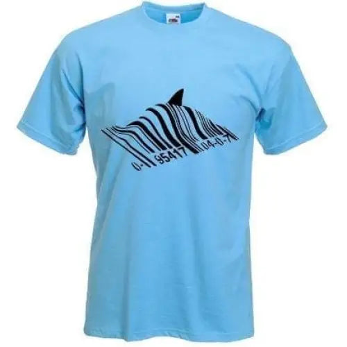 Banksy Barcode Shark T-Shirt S / Light Blue