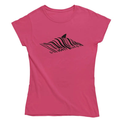 Banksy Barcode Shark Womens T-Shirt - XL / Dark Pink -