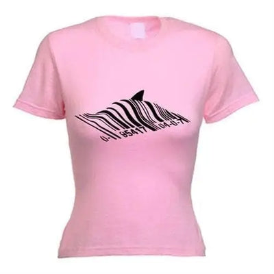 Banksy Barcode Shark Womens T-Shirt XL / Light Pink