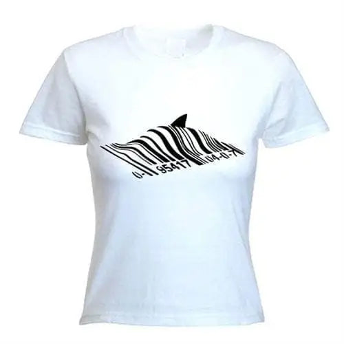 Banksy Barcode Shark Womens T-Shirt XL / White