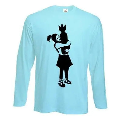 Banksy Bomb Hugger Long Sleeve T-Shirt XXL / Light Blue