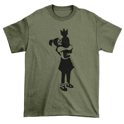 Banksy Bomb Hugger Mens T-Shirt M / Khaki