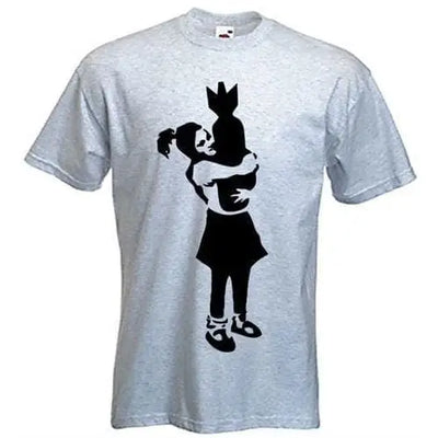 Banksy Bomb Hugger Mens T-Shirt M / Light Grey