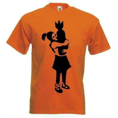 Banksy Bomb Hugger Mens T-Shirt M / Orange