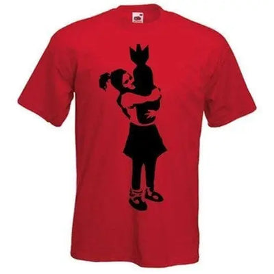 Banksy Bomb Hugger Mens T-Shirt M / Red