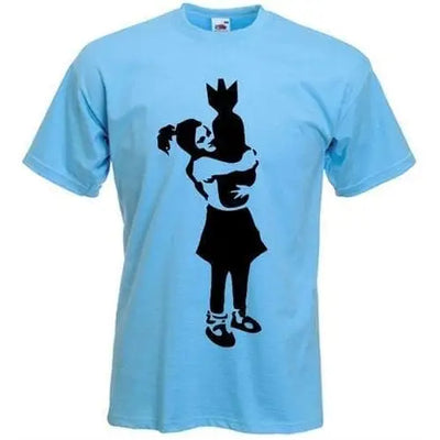 Banksy Bomb Hugger Mens T-Shirt S / Light Blue