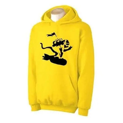 Banksy Bomb Monkey Hoodie L / Yellow