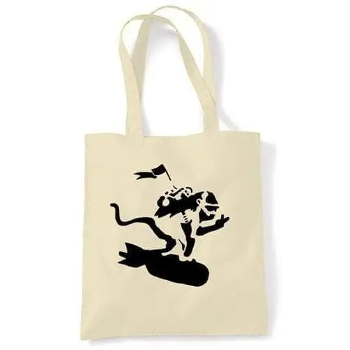 Banksy Bomb Monkey Shoulder bag Cream