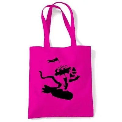 Banksy Bomb Monkey Shoulder bag Dark Pink
