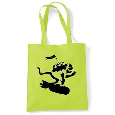 Banksy Bomb Monkey Shoulder bag Lime Green