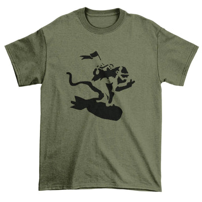 Banksy Bomb Monkey T-Shirt S / Khaki
