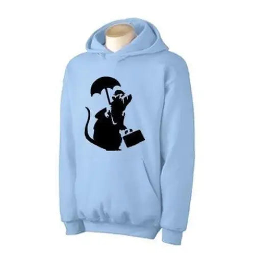 Banksy Bowler Rat Hoodie S / Light Blue