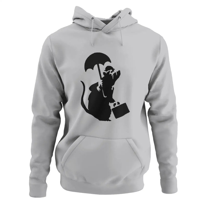 Banksy Bowler Rat Hoodie - S / Light Grey - Hoodie