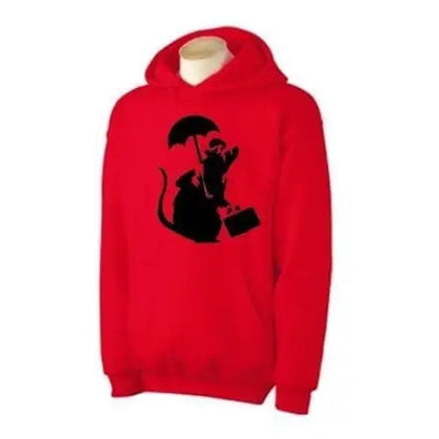 Banksy Bowler Rat Hoodie S / Red