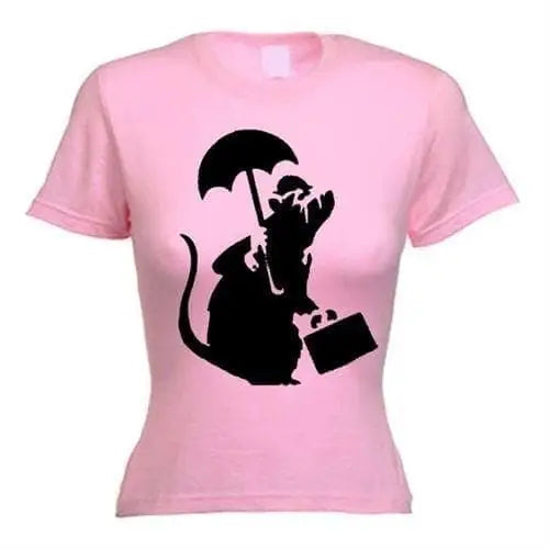 Banksy Bowler Rat  Ladies T-Shirt S / Light Pink