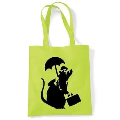 Banksy Bowler Rat Shoulder bag Lime Green