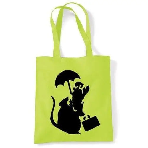 Banksy Bowler Rat Shoulder bag Lime Green