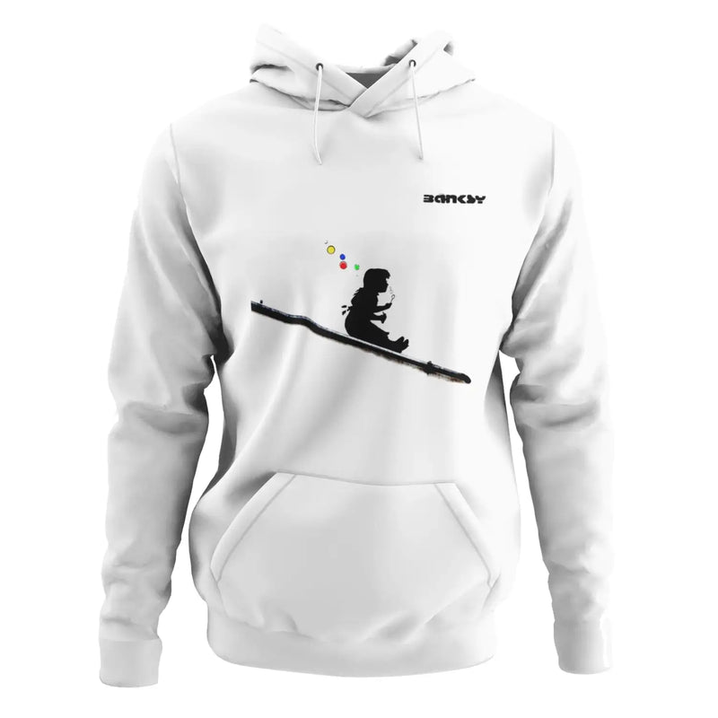 Banksy Bubble Girl Hoodie - L / White - Hoodie