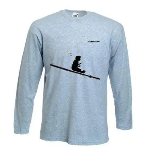 Banksy Bubble Girl Long Sleeve T-Shirt XL / Light Grey