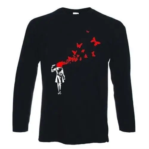 Banksy Butterfly Suicide Long Sleeve T-Shirt