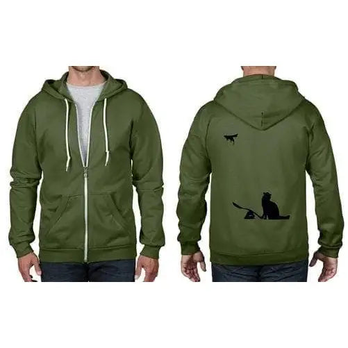 Banksy Cat & Mouse Full Zip Hoodie L / City Green