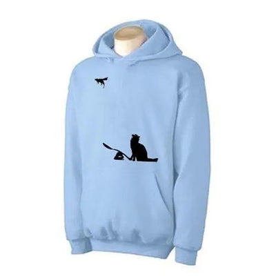 Banksy Cat & Mouse Hoodie L / Light Blue