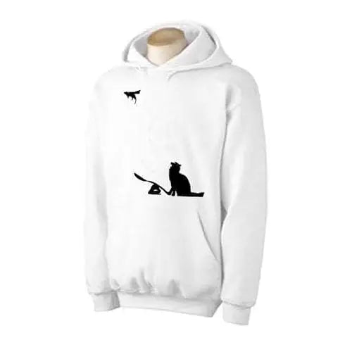 Banksy Cat & Mouse Hoodie L / White