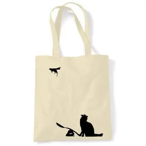 Banksy Cat & Mouse Shoulder bag Cream