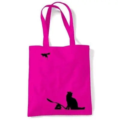 Banksy Cat & Mouse Shoulder bag Dark Pink