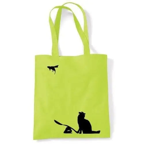 Banksy Cat & Mouse Shoulder bag Lime Green