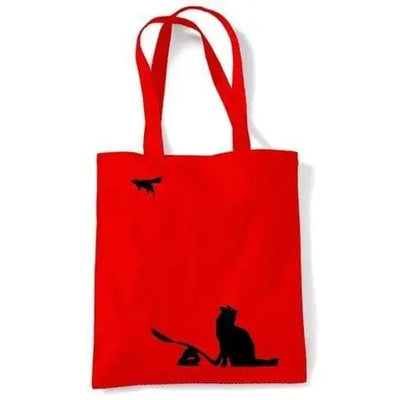Banksy Cat & Mouse Shoulder bag Red