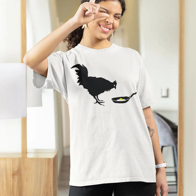 Banksy Chicken & Egg Ladies T-Shirt - Womens T-Shirt