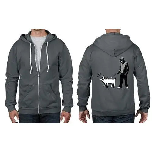 Banksy Choose Your Weapon Full Zip Hoodie XL / Charcoal