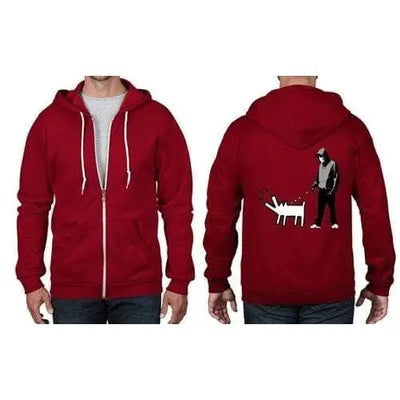 Banksy Choose Your Weapon Full Zip Hoodie XL / Red