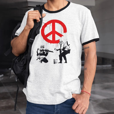 Banksy CND Soldiers Contrast Ringer T-Shirt