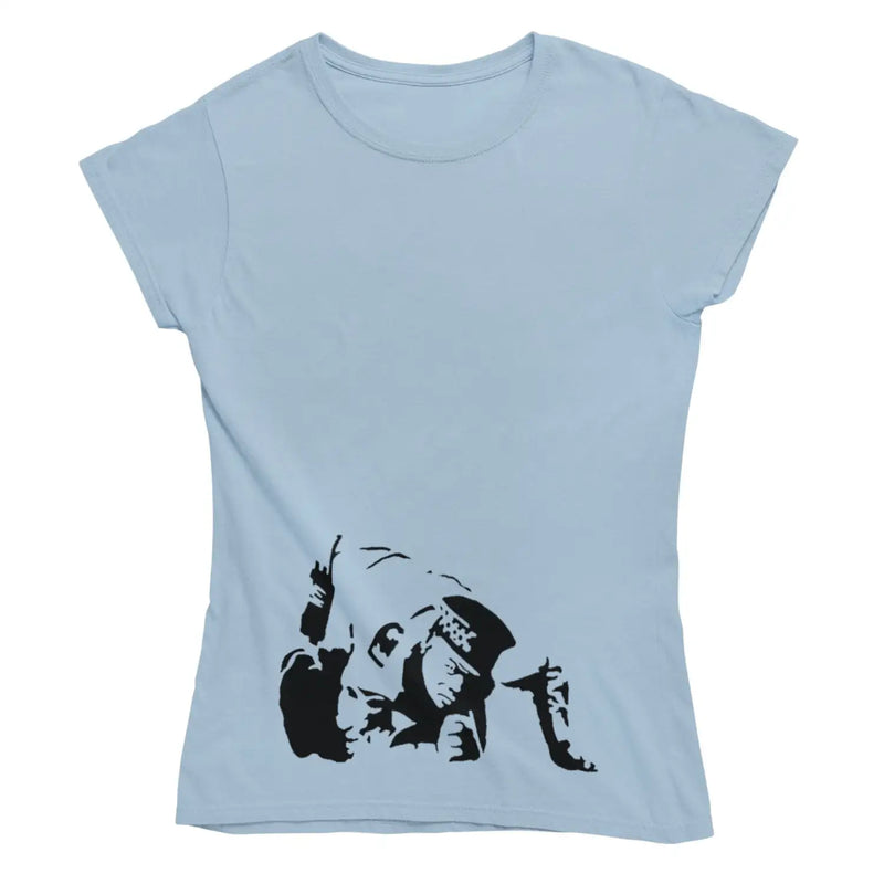 Banksy Coke Copper Ladies T-Shirt - L / Light Blue - Womens