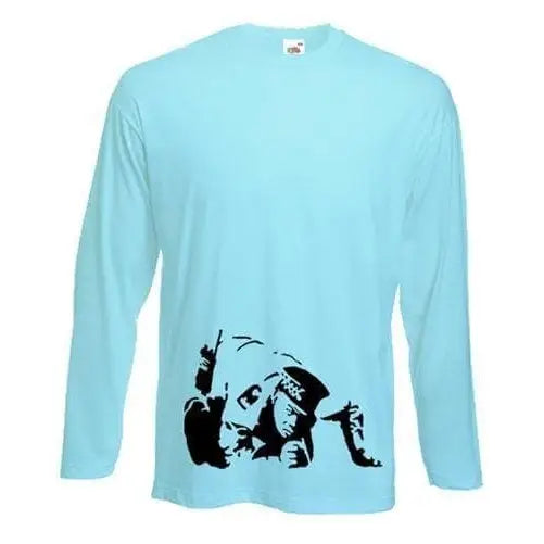 Banksy Coke Copper Long Sleeve T-Shirt S / Light Blue