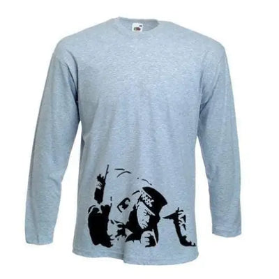 Banksy Coke Copper Long Sleeve T-Shirt S / Light Grey