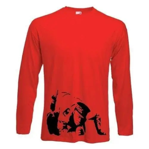 Banksy Coke Copper Long Sleeve T-Shirt S / Red