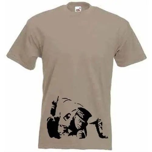 Banksy Coke Copper Mens T-Shirt XXL / Khaki