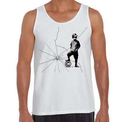 Banksy Copyright Breaker Men's Tank Vest Top L / White