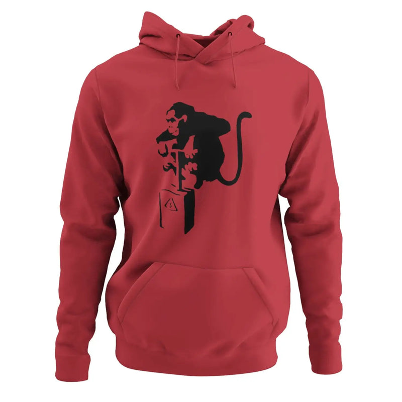 Banksy Detonator Monkey Hoodie - M / Red - Hoodie