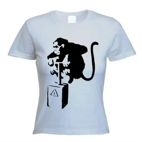 Banksy Detonator Monkey Ladies T-Shirt M / Light Grey