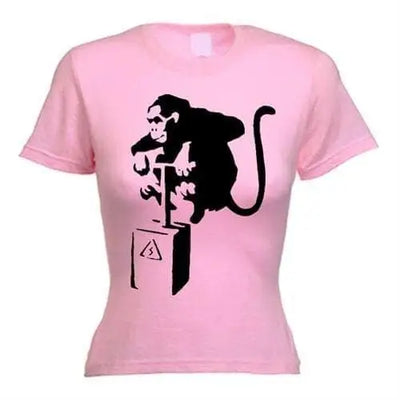 Banksy Detonator Monkey Ladies T-Shirt M / Light Pink