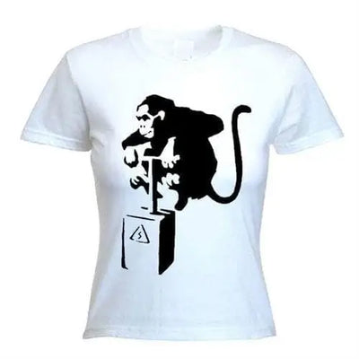 Banksy Detonator Monkey Ladies T-Shirt M / White