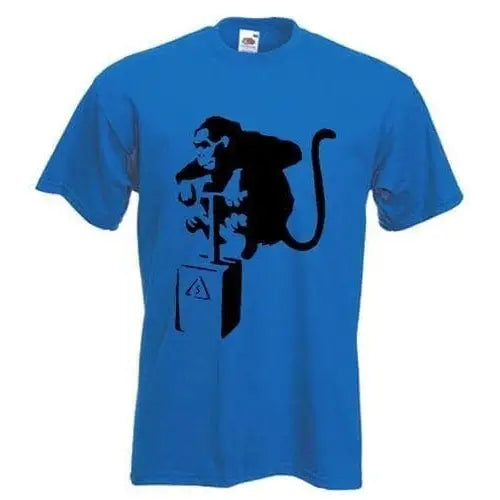 Banksy Detonator Monkey Mens T-Shirt XL / Royal Blue