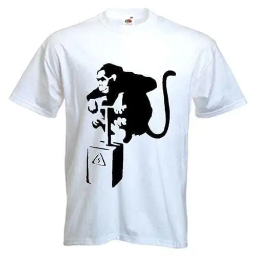Banksy Detonator Monkey Mens T-Shirt XL / White