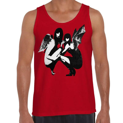 Banksy Drunk Crouching Angels Men's Tank Vest Top S / Red