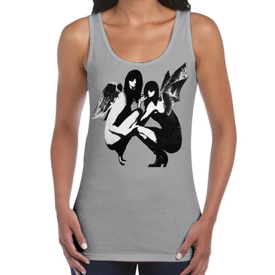 Banksy Drunk Crouching Angels Women's Tank Vest Top S / Light Grey