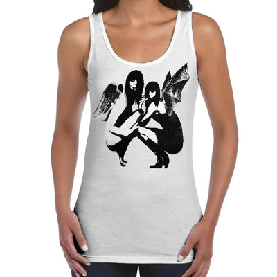 Banksy Drunk Crouching Angels Women's Tank Vest Top S / White
